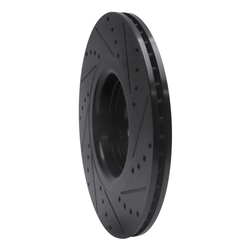 Ford Focus Brake Rotor (1) - Front Left - R1 Concepts - Drilled & Slotted - Black - `14-`19